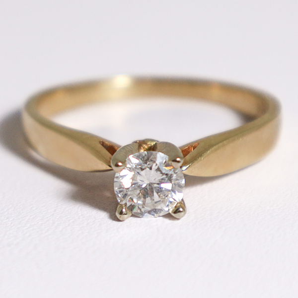 10K Yellow Gold .45CT Diamond Solitaire Ring