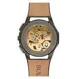 Bulova Curv Watch with Brown Dial and Leather Strap
