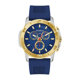 Caravelle Aqualuxx Watch with Blue Dial and Silicone Strap