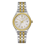 Caravelle Dress Two-Tone Watch with Silver-White Dial