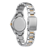 Citizen Crystal Two-Tone Eco-Drive Watch with Silver Dial