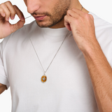 Thomas Sabo Blackened Sterling Silver Compass Tiger's Eye Pendant