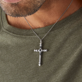 Thomas Sabo Blackened Sterling Silver Skull Cross Pendant on Chain