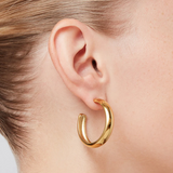 Jenny Bird Staple Hoops Large in High Polish Gold