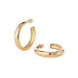 Jenny Bird Staple Hoops Large in High Polish Gold