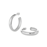 Jenny Bird Staple Hoops Large in Rhodium