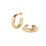 Jenny Bird Staple Hoops Medium in High Polish Gold