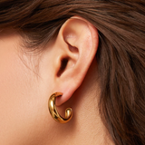 Jenny Bird Staple Hoops Medium in High Polish Gold