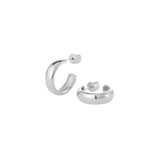 Jenny Bird Staple Hoops Small in Rhodium