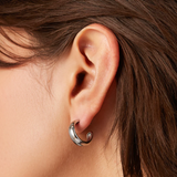 Jenny Bird Staple Hoops Small in Rhodium