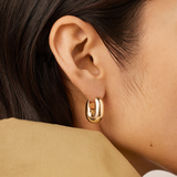 Jenny Bird Puffy U-Link Earrings in High Polish Gold