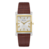 Bulova Sutton Watch with Leather Strap and Rectangle Dial