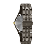 Caravelle Gun Metal Dress Watch with Grey Sun-Ray Dial