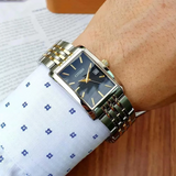 Citizen Quartz Two Tone Watch with Rectangular Black Dial