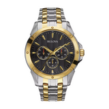 Bulova Classic Two-Tone Watch with Black Dial