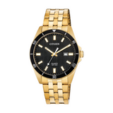 Citizen WR100 Quartz Gold-Tone Watch with Black Dial