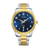 Citizen WR100 Quartz Two-Tone Watch with Blue Dial