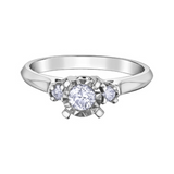 10K Yellow and White Gold .323ctw Canadian Diamond Illuminaire Trinity Ring