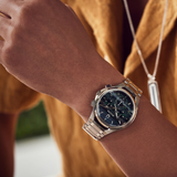 Bulova Curv Stainless Steel Silver Watch with Green Dial