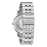 Bulova Automatic Silver-tone Watch with Black Dial