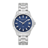 Caravelle Aqualuxx Watch with Blue Dial and Crystal Accents