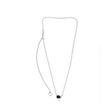 18K White Gold 0.14ctw Diamond & Pear Shaped Ruby Halo Pendant on Chain