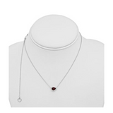 18K White Gold 0.14ctw Diamond & Pear Shaped Ruby Halo Pendant on Chain