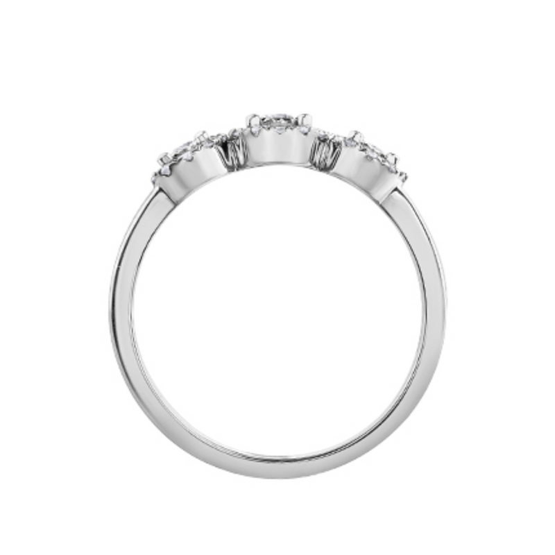 10k white gold .25ctw diamond halo trinity ring