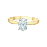 14K Yellow Gold 1.12ctw Oval Canadian Diamond Solitaire with Hidden Halo