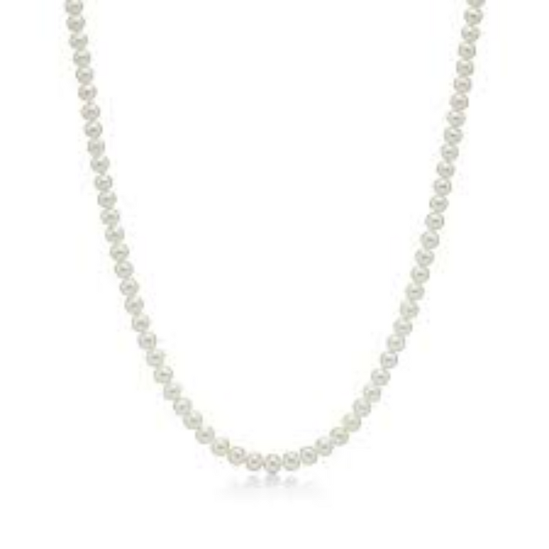 18" Pearl Necklace with 14K Yellow Gold Clasp