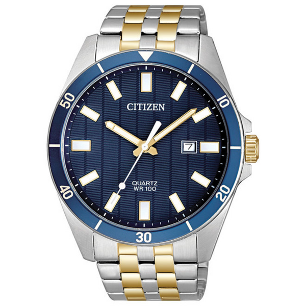 Citizen Quartz Blue Dial Two-Tone Watch