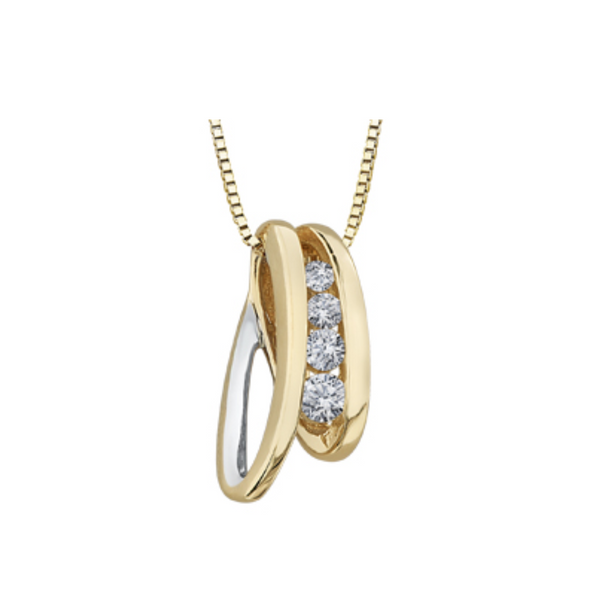 10k yellow gold diamond pendant on chain