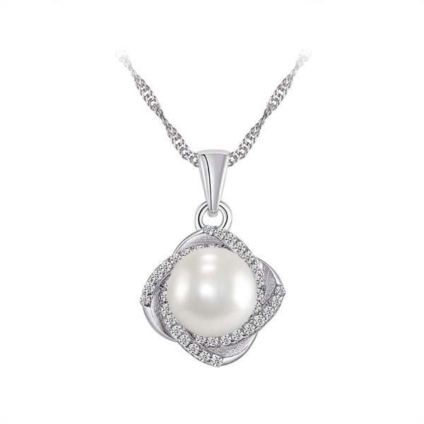 Sterling Silver Pearl Pendant on Chain