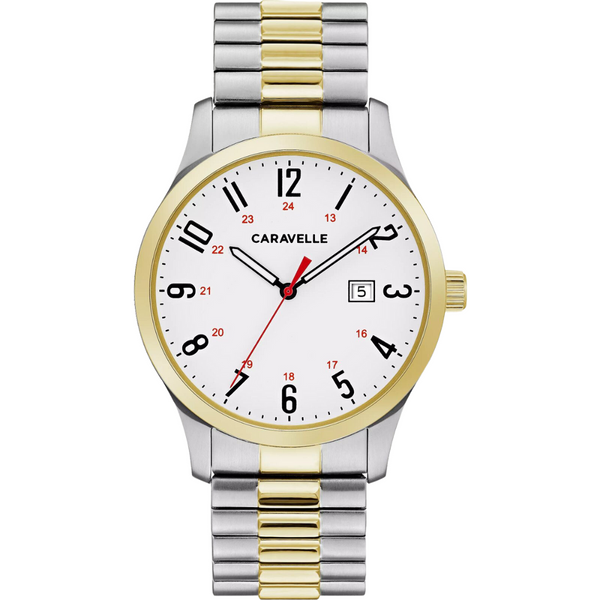 Caravelle Traditional Two Tone Expansion Bracelet Watch
