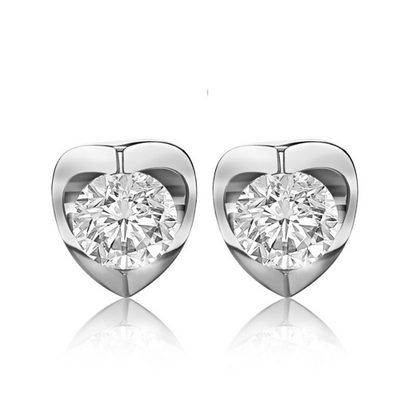 14k White Gold .70CTW Diamond Mezza Stud Earrings