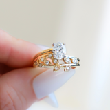 14K Yellow Gold 1.15ctw Canadian Diamond Fancy Leaf Ring