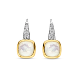 TI SENTO Mother of Pearl & Cubic Zirconia Dangle Hoops
