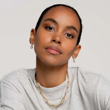 TI SENTO Mother of Pearl & Cubic Zirconia Dangle Hoops