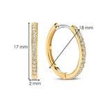 TI SENTO Cubic Zirconia Channel Medium Hoops