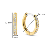TI SENTO Cubic Zirconia Channel Hoops