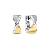 TI SENTO Twist Half Cubic Zirconia Hoops