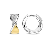 TI SENTO Twist Half Cubic Zirconia Hoops