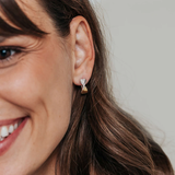 TI SENTO Twist Half Cubic Zirconia Hoops