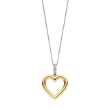 TI SENTO Open Heart w Cubic Zirconia Pendant on a Chain