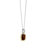 TI SENTO Brown Gemstone w Cubic Zirconia Accent Pendant on a Chain