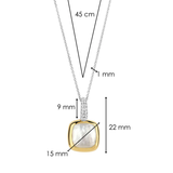 TI SENTO Mother of Pearl w Cubic Zirconia Accent Pendant on a Chain