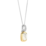 TI SENTO Mother of Pearl w Cubic Zirconia Accent Pendant on a Chain