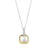 TI SENTO Mother of Pearl w Cubic Zirconia Accent Pendant on a Chain