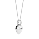 TI SENTO Heart w Cubic Zirconia Accent Pendant on a Chain