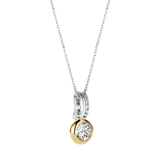 TI SENTO Cubic Zirconia Bezel Pendant on a Chain